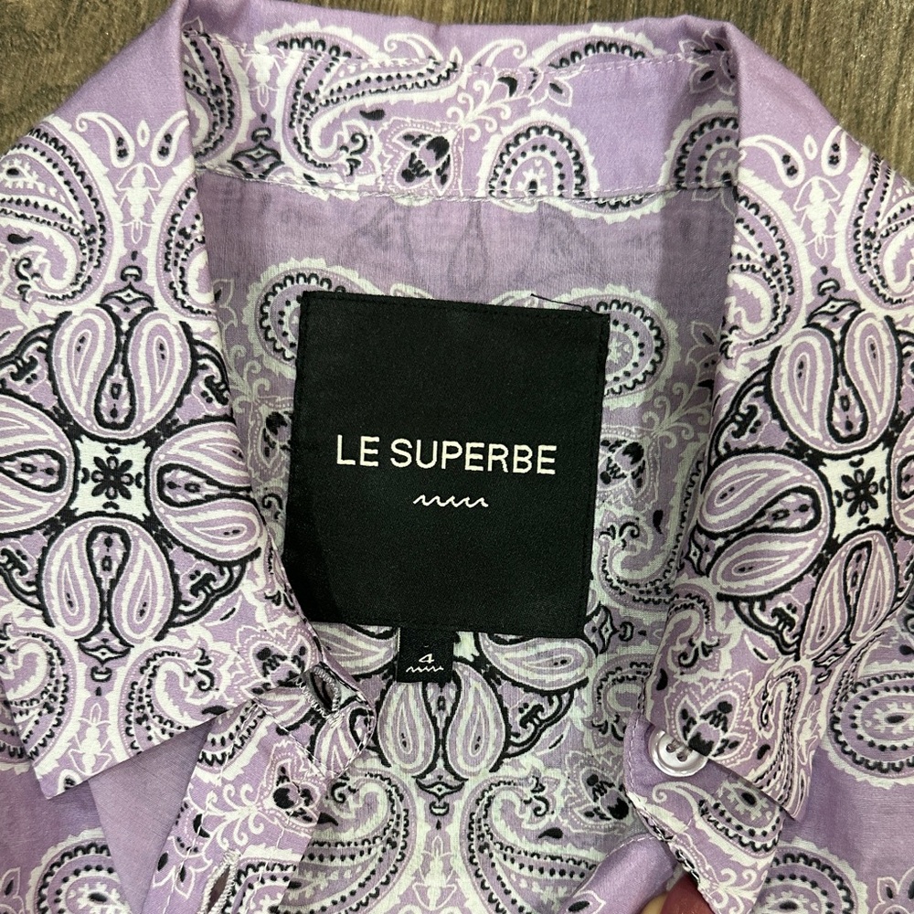 Le Superbe "Future Ex BF" bandana-printed button-front shirt - Picture 3 of 10